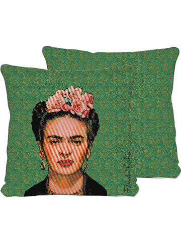 Madre Selva Poszewka "Frida" w kolorze zielonym na poduszkę - 45 x 45 cm