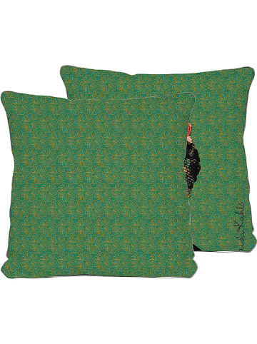 Madre Selva Poszewka "Frida" w kolorze zielonym na poduszkę - 45 x 45 cm