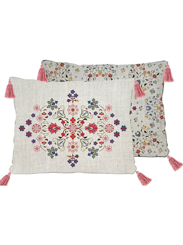 Madre Selva Kussenhoes "Flowers Tapestry" crème/meerkleurig - (L)50 x (B)35 cm