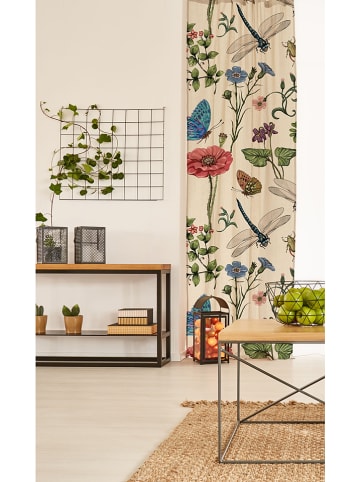 Madre Selva Vorhang "Tierra Bella" in Creme/ Bunt - (L)270 x (B)140 cm