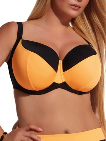 Kris Line Biustonosz bikini "Tropicana" w kolorze pomarańczowo-czarnym