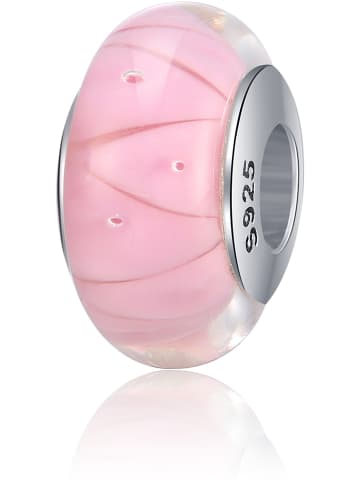 MAISON D'ARGENT Silber-/ Glas-Bead "Murano" in Rosa