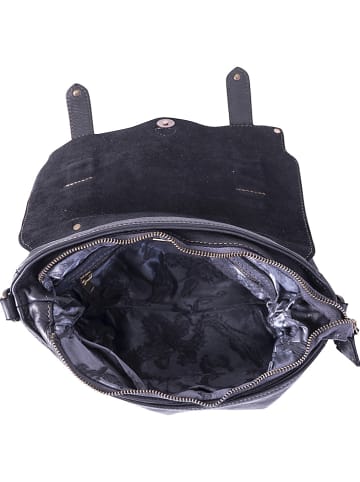 Mia Tomazzi Leren schoudertas "Cinisello" zwart - (B)24 x (H)22 x (D)11 cm