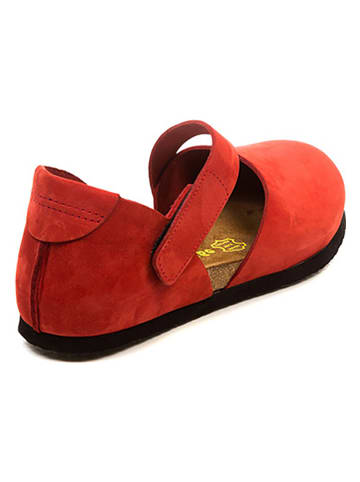 Comfortfusse Leren ballerina's rood