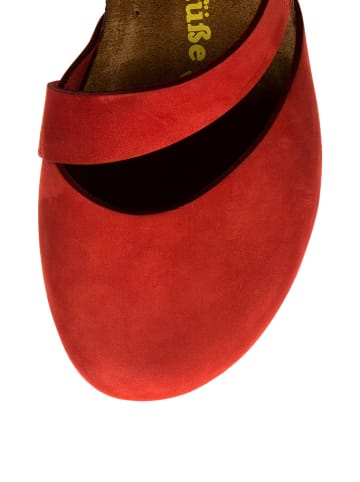 Comfortfusse Leren ballerina's rood