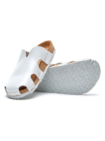 Comfortfusse Leder-Clogs "Trudi" in Weiß