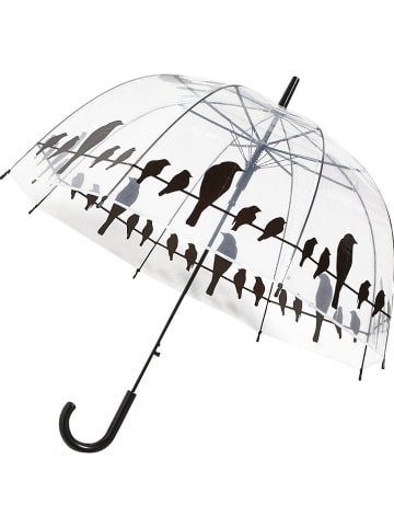 Le Monde du Parapluie Stockschirm "Birds" in Transparent/ Schwarz - Ø 83 cm