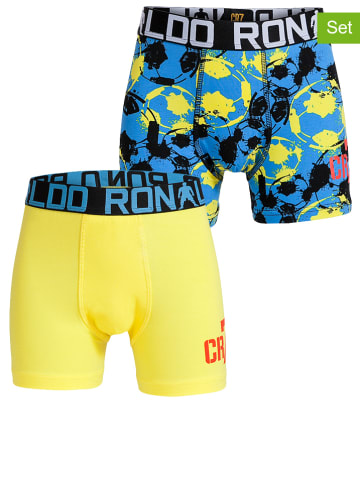 CR7 2-delige set: boxershorts geel/lichtblauw/zwart