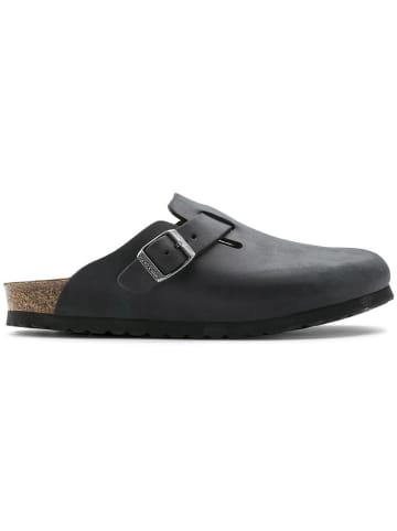 Birkenstock Leren clogs "Boston" zwart - wijdte N
