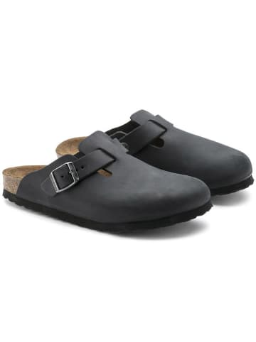 Birkenstock Leren clogs "Boston" zwart - wijdte N