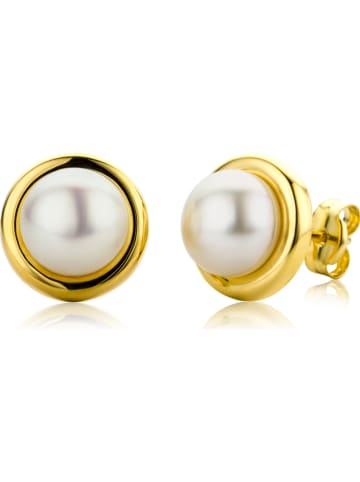 Revoni Złote kolczyki-wkrętki z perłami