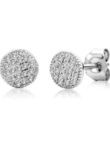 Revoni Witgouden oorstekers met diamanten