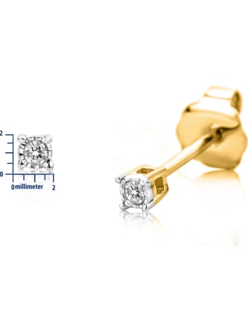 Revoni Gouden oorstekers met diamanten