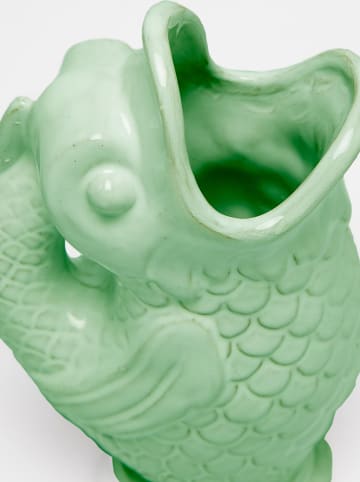 Madre Selva Wazon "Pez" w kolorze zielonym - wys. 26 cm