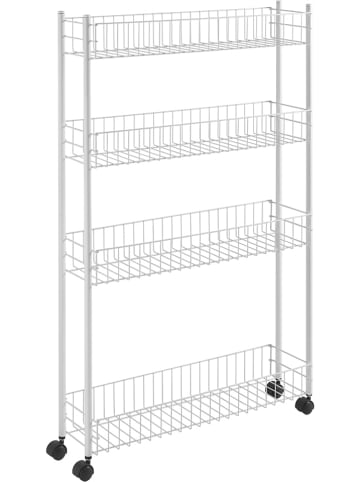 metaltex Trolley zilverkleurig - (B)60 x (H)95 x (D)16 cm