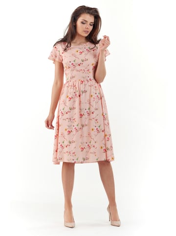 Awama Sukienka w kolorze jasnoróżowym ze wzorem