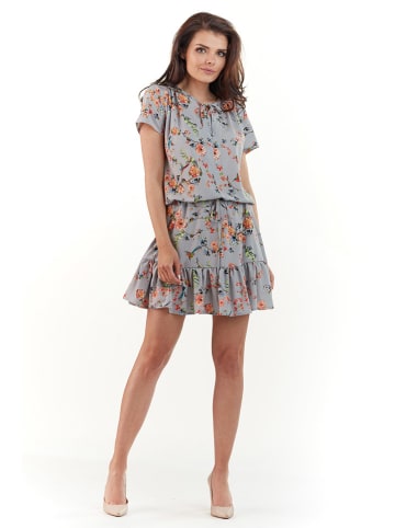 Awama Kleid in Grau/ Bunt