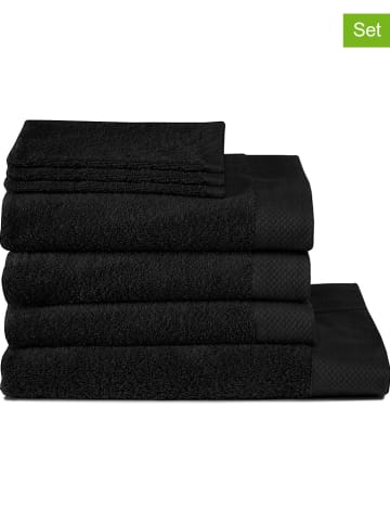 Seahorse 7tlg. Handtuch-Set "Pure" in Schwarz