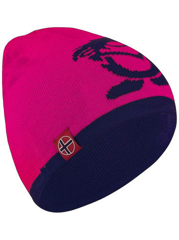 Trollkids Dwustronna czapka beanie "Troll" w kolorze granatowo-różowym