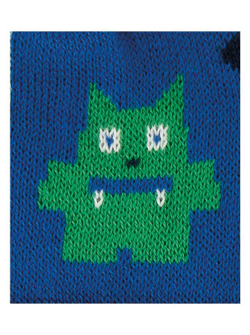 Döll Strickmütze in Blau/ Grün/ Schwarz