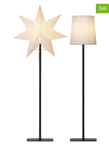 STAR Trading 3-delige set: lampvoet en lampenkappen "Combi" wit - (B)35 x (H)85 cm