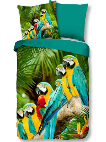 Pure Microvezel beddengoedset "Parrots" groen/meerkleurig