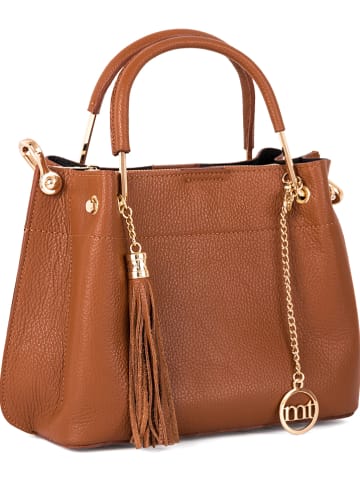 Mia Tomazzi Leder-Henkeltasche "Garda" in Hellbraun - (B)26 x (H)21 x (T)13 cm