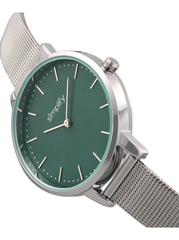 Simplify Kwartshorloge "the 5800" zilverkleurig/groen