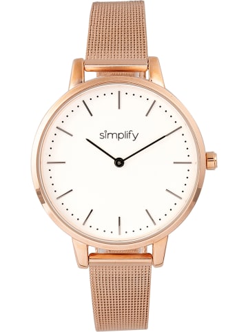 Simplify Kwartshorloge "The 5800" roségoudkleurig/wit