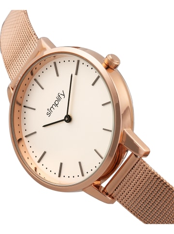 Simplify Kwartshorloge "The 5800" roségoudkleurig/wit