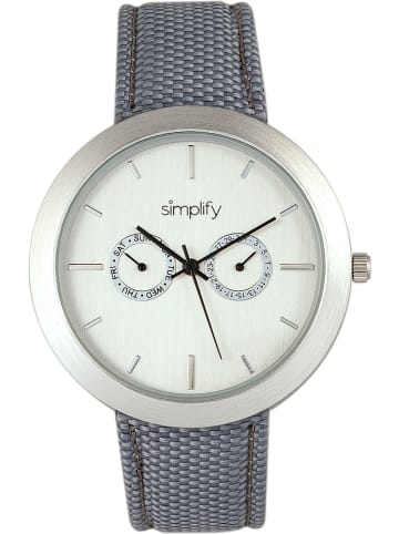 Simplify Zegarek kwarcowy "The 6100" w kolorze srebrno-szaro-białym