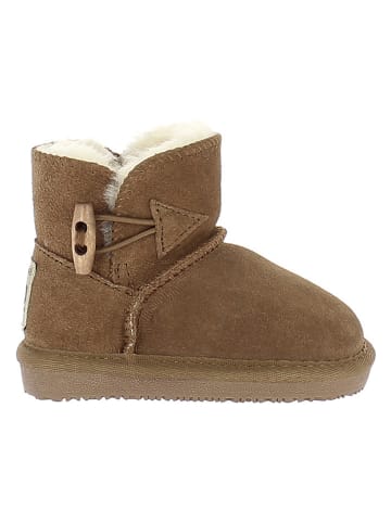 NICEBAY Leder-Winterboots "Branch" in Hellbraun