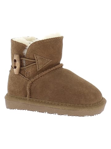 NICEBAY Leder-Winterboots "Branch" in Hellbraun