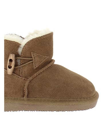NICEBAY Leder-Winterboots "Branch" in Hellbraun