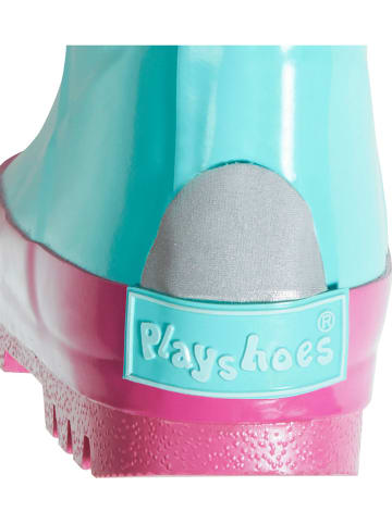Playshoes Rubberlaarzen turquoise/roze