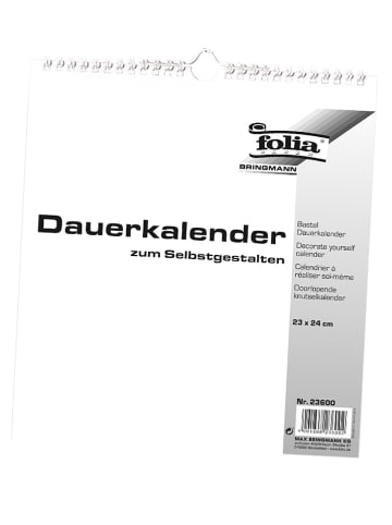 Folia Kalender zum Selbstgestalten in Weiß - (L)24 x (B)23 cm