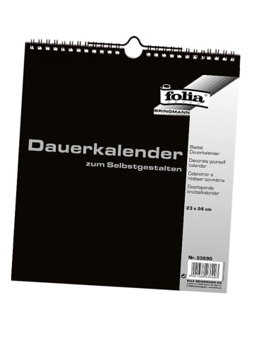 folia PAPER Kalender om zelf vorm te geven zwart - (L)24 x (B)23 cm