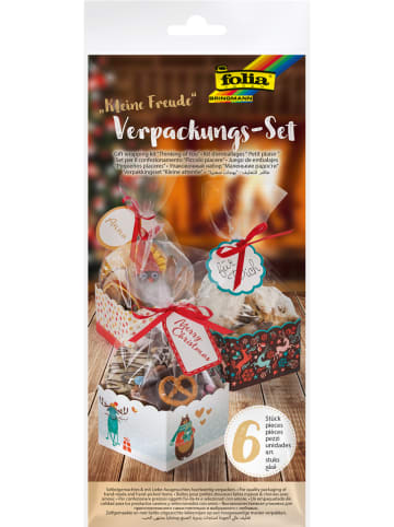 folia PAPER Geschenkverpackung "Kleine Freude - Weihnachten" in Bunt - 6 Stück