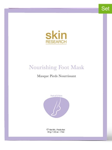 Skin Research 3-delige set: voetenmaskers "Nourishing", elk 44 g