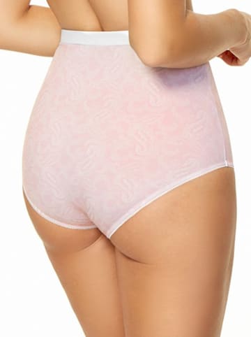 Kinga Pełne figi high waist "Lula" w kolorze jasnoróżowo-białym