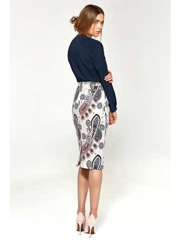 Nife Rok crème/donkerblauw