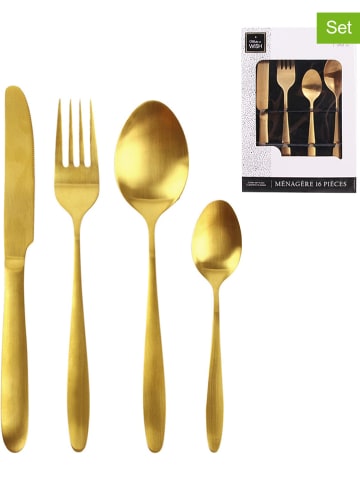 every ware 16-delige bestekset goudkleurig