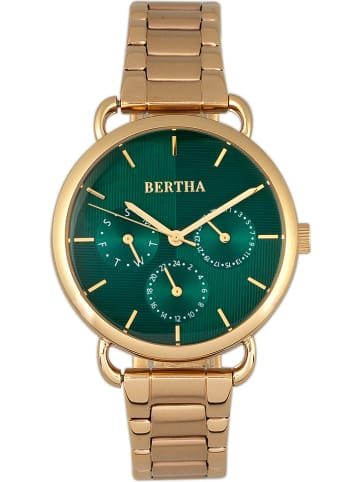 Bertha Kwartshorloge "Gwen" goudkleurig/groen