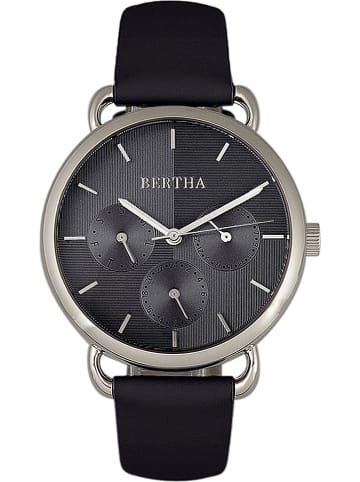 Bertha Kwartshorloge "Gwen" zilverkleurig/zwart