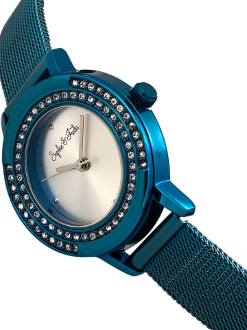 Sophie & Freda Quarzuhr "Cambridge" in Silber/ Blau