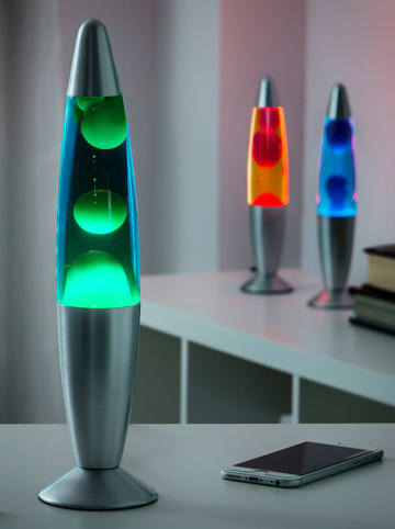 InnovaGoods Lampa-lawa w kolorze srebrno-niebieskim - wys. 34 x Ø 8,5 cm