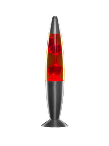 InnovaGoods Lava-Leuchte in Silber/ Rot  - (H)34 x Ø 8,5 cm
