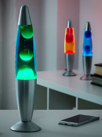 InnovaGoods Lampa-lawa w kolorze srebrno-czerwonym - wys. 34 x Ø 8,5 cm