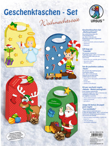 URSUS Geschenktaschen "Weihnachtszeit" in Bunt - 4 Stück