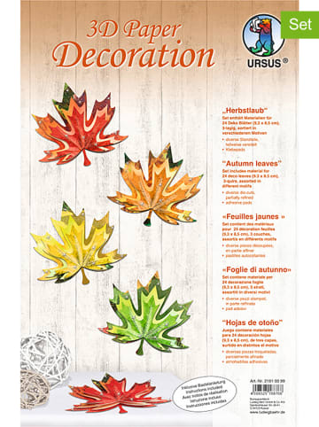 URSUS 2er-Set: Deko-Bastelsets "3D-Herbstlaub" in Bunt